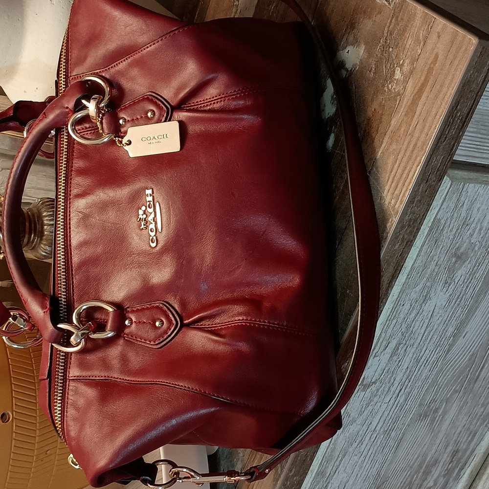 COACH OXBLOOD SATCHEL LARGEST SIZE